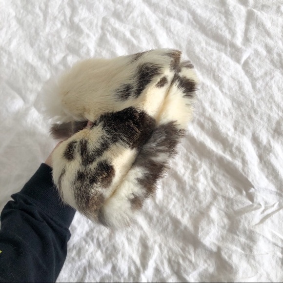 Recycled Boho Rabbit and Suede Drawstring Purse - Picture 7 of 9